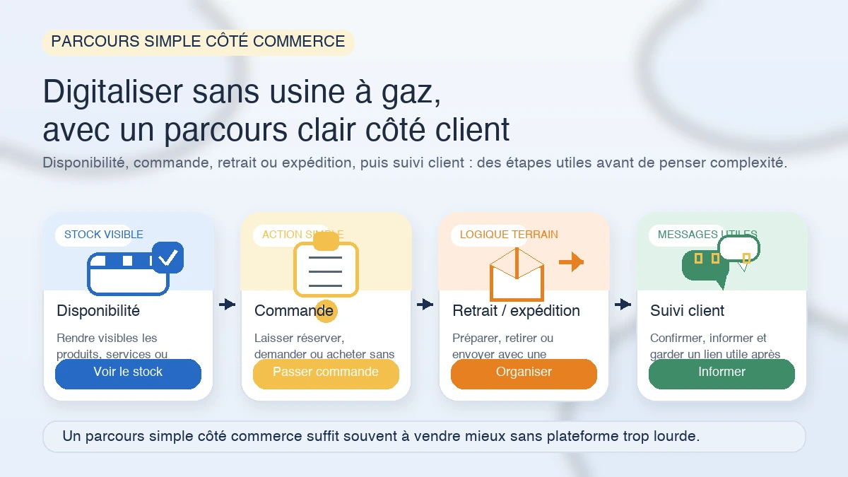 Priorités pour digitaliser un commerce de proximité avec commander, préparer, retirer et fidéliser