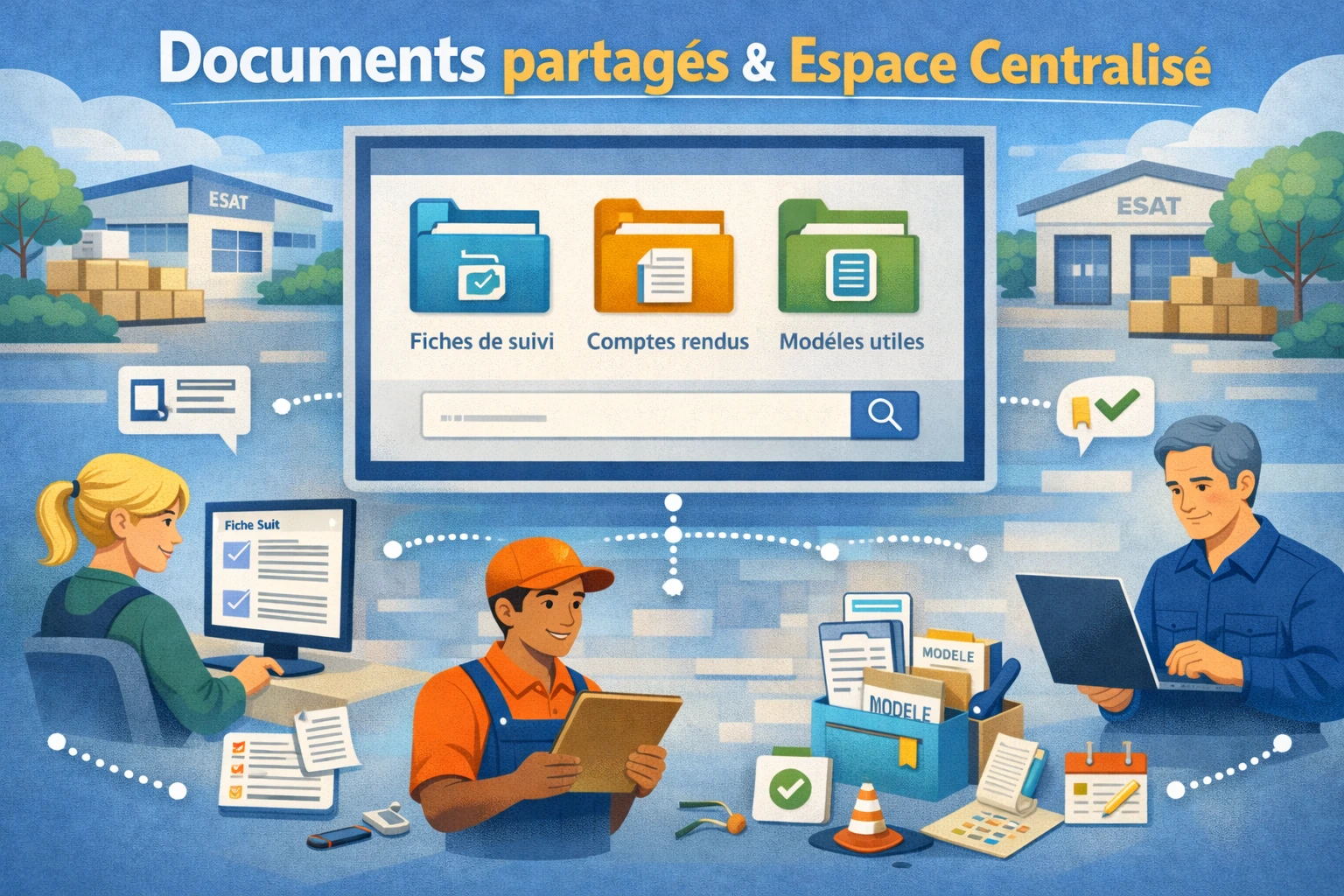 Accès centralisé aux documents ESAT liés aux activités et aux fiches de suivi