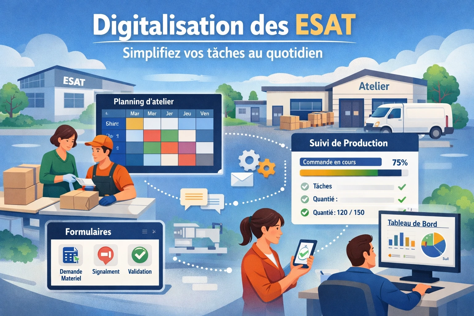 Planning des équipes en ESAT avec affectations et mises à jour en temps réel