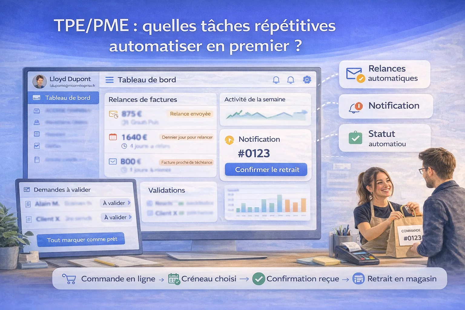 Schema d automatisation utile avec demande validation notification statut et reporting