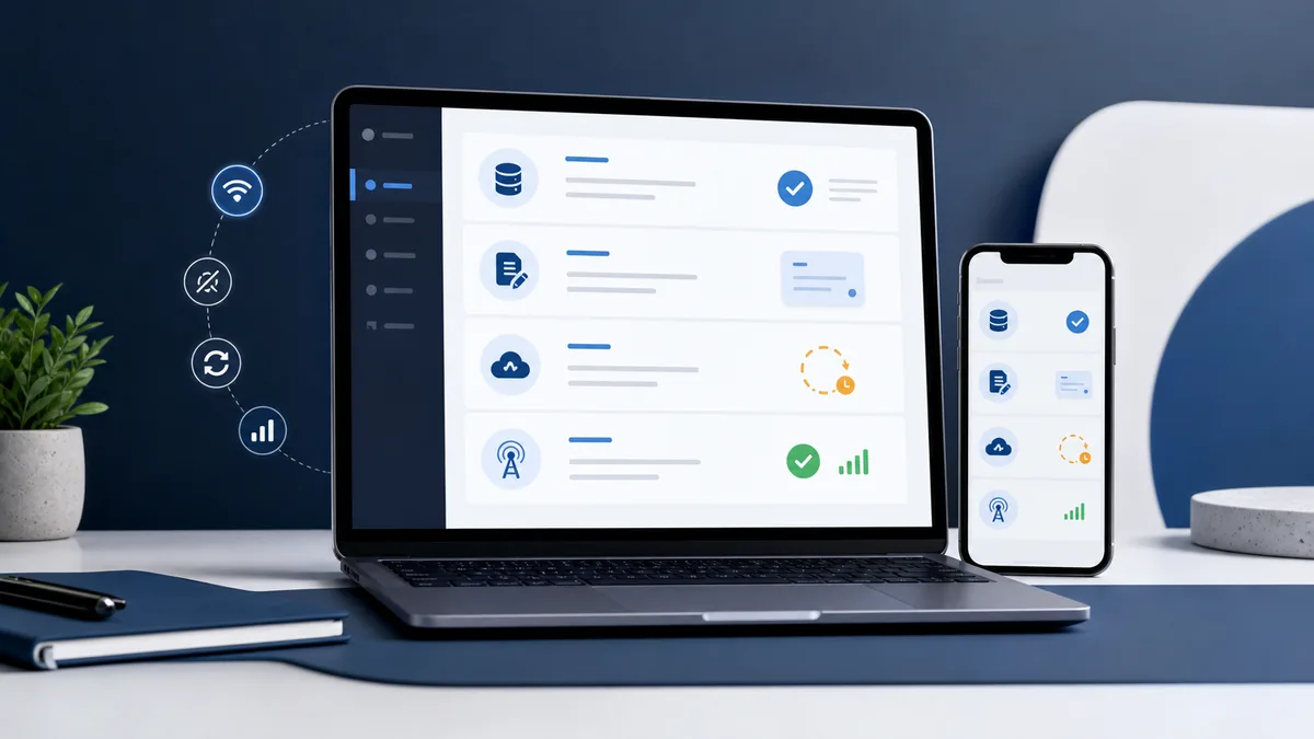 Application PWA avec consultation hors connexion, saisie différée et synchronisation au retour du réseau