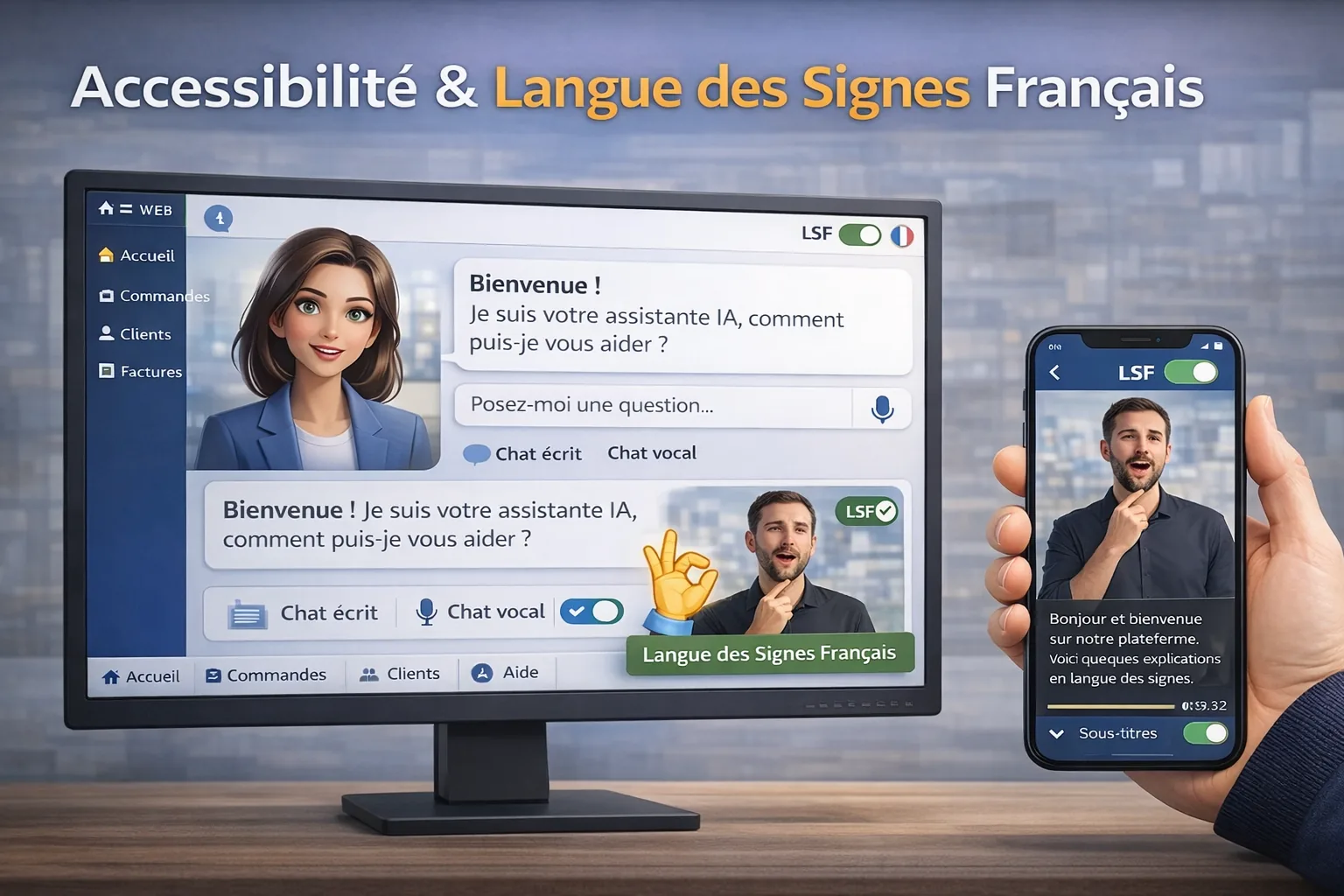 Interface web accessible avec contenus lisibles et repères visuels clairs