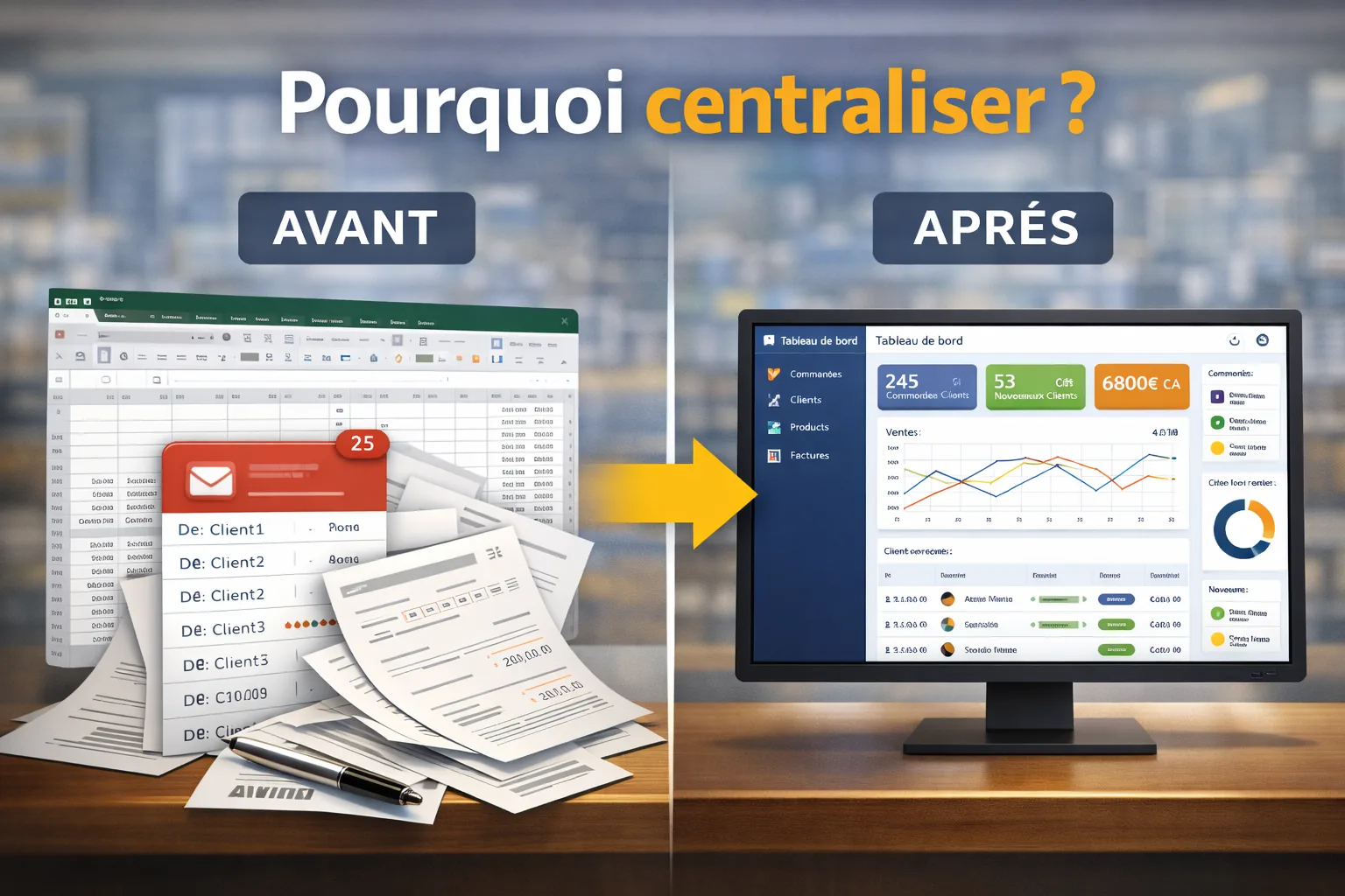 Centralisation des données et des actions dans une application web métier